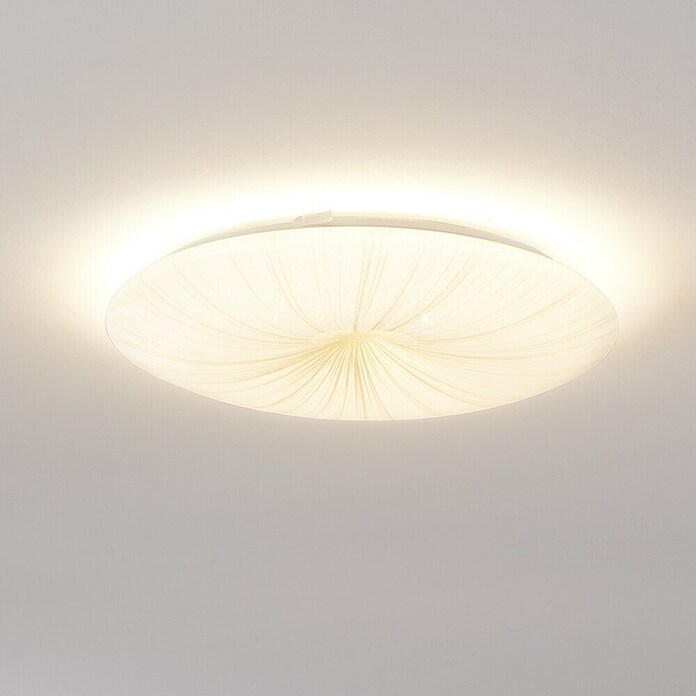 Eglo LED-Deckenleuchte rund NIEVES 1 (19,5 W, Ø x H: 41 x 6,5 cm, Weiß/Gold, Warmweiß) | BAUHAUS