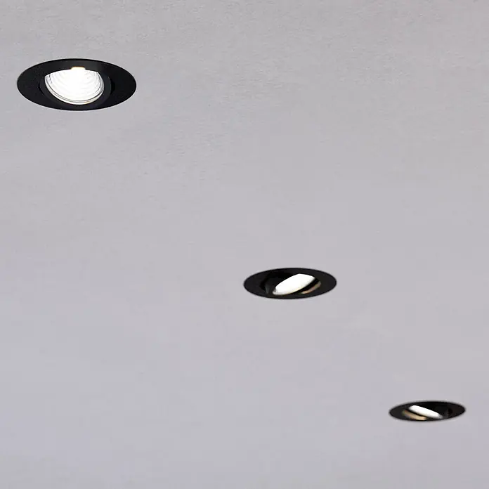 Eglo LED-Einbauleuchte SALICETO - Warmweiß, Durchmesser: 8,8 cm, Schwarz, 3 Stk. - Deckenleuchten mit schwarzem Rahmen erhellen den Raum. Elegante und moderne Beleuchtung für ein stilvolles Ambiente.