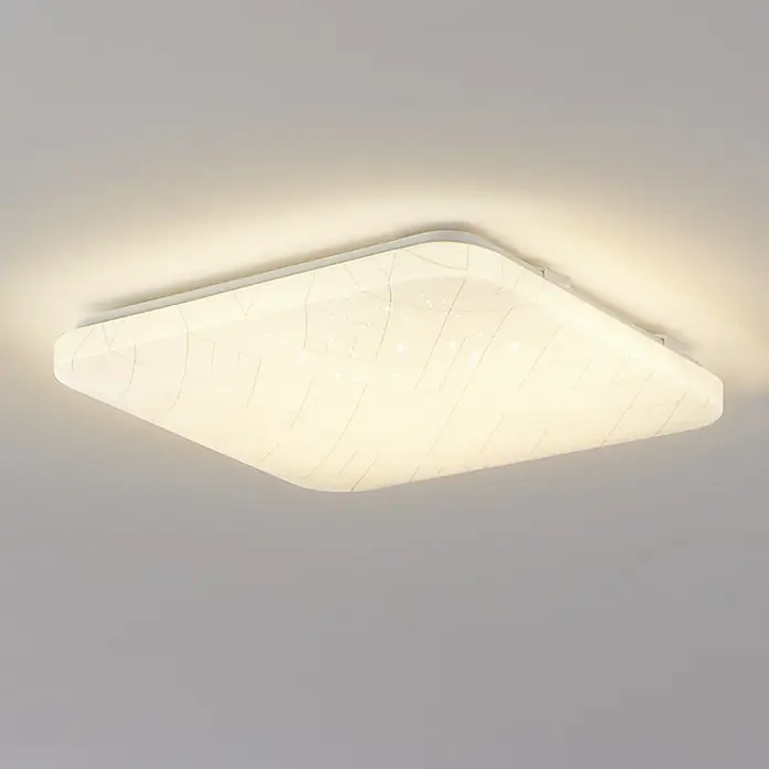 Eglo LED-Deckenleuchte RENDE eckig - 19,5 W, L x B x H: 38 x 38 x 6 cm, Weiß, Warmweiß, Eckig - Moderne, quadratische Deckenleuchte mit einem dezenten Muster und sanftem Licht, ideal für Wohnräume mit modernem Design.