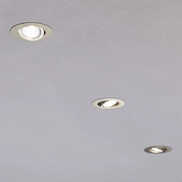 Eglo LED-Einbauleuchte SALICETO - Warmweiß, Durchmesser: 8,8 cm, Nickel-matt, 3 Stk. - Deckenleuchten: Elegante Einbaustrahler erhellen den Raum mit modernem Design und schaffen eine angenehme Atmosphäre.