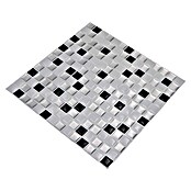 Samoljepljiva mozaik pločica (4 kom, 25,4 x 25,5 cm, Crno / bijelo, Sjajno)