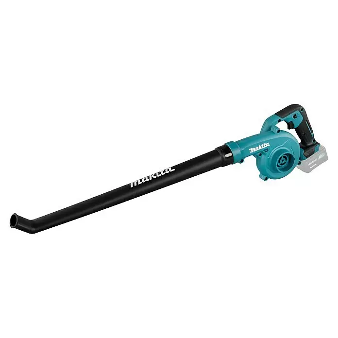 Makita CXT 12V max. Akku-Gebläse UB101DZ - Ohne Akku, Blasgeschwindigkeit: 56 m/s - Kabelloser Makita Laubbläser in Türkis und Schwarz, mit langem Rohr und Akku.