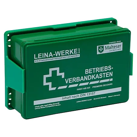LEINA -WERKE REF 11008 Leina Autoverbandtas Compact, Inhoud DIN 13164 Rood Rood Zwart Wit Print Set Van 10