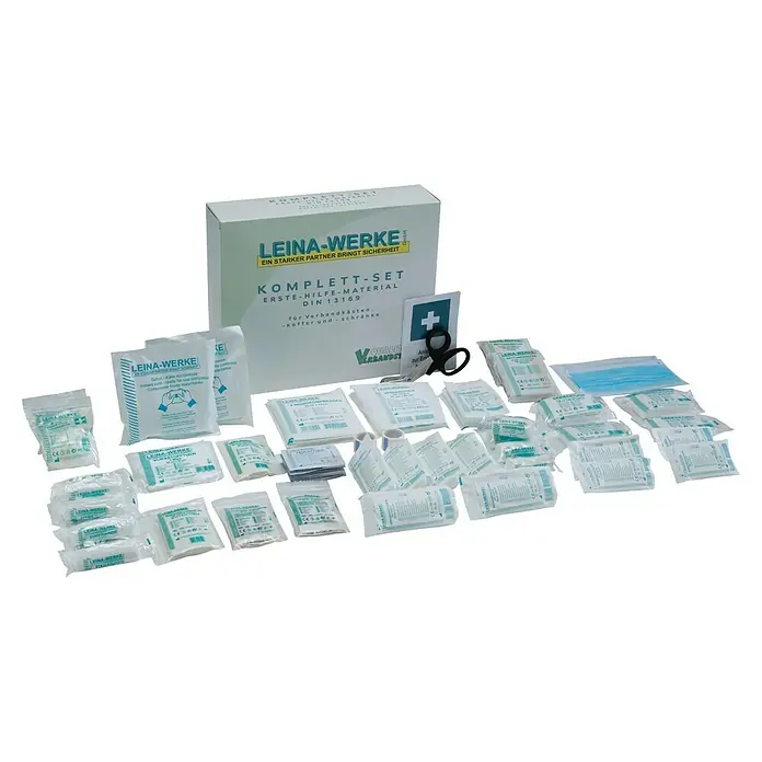 Leina-Werke Erste-Hilfe-Nachfüllpackung - DIN 13169, 127 -tlg. - Erste-Hilfe-Set von LEINA-WERKE. Ein Komplett-Set mit Erste-Hilfe-Material gemäß DIN 13169 für Verbandskästen, Koffer und Schränke.
