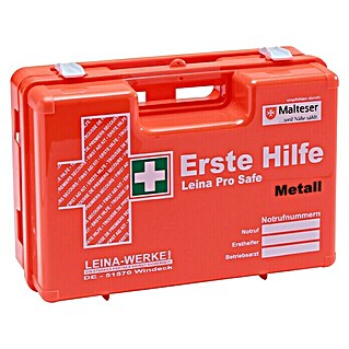 Leina-Werke Erste-Hilfe-Koffer Pro Safe Metall (DIN 13157, Metallbetriebe, Orange)