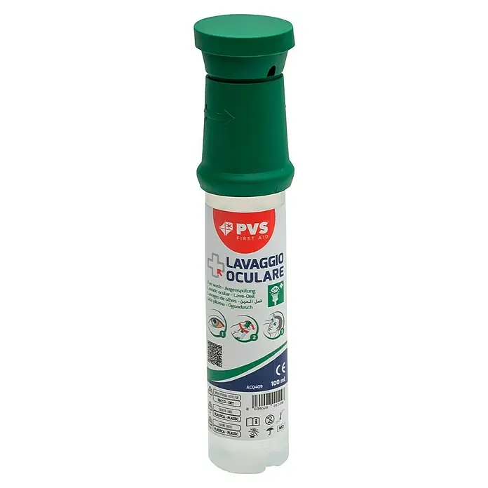 Leina-Werke Augenspüllösung Ecolav - 100 ml - Erste Hilfe Augenspülflasche von PVS für schnelle und effektive Augenreinigung bei Reizungen oder Fremdkörpern, für den Notfall.