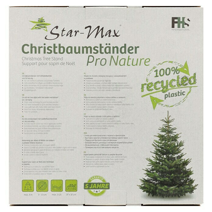 Christbaumständer Pro Nature 3 (Max. Baumlänge: 3 m, Max. Stammdurchmesser: 13 cm, Fassungsvermögen Wassertank: 3 l, Rundum-Einseil-Technik) | BAUHAUS