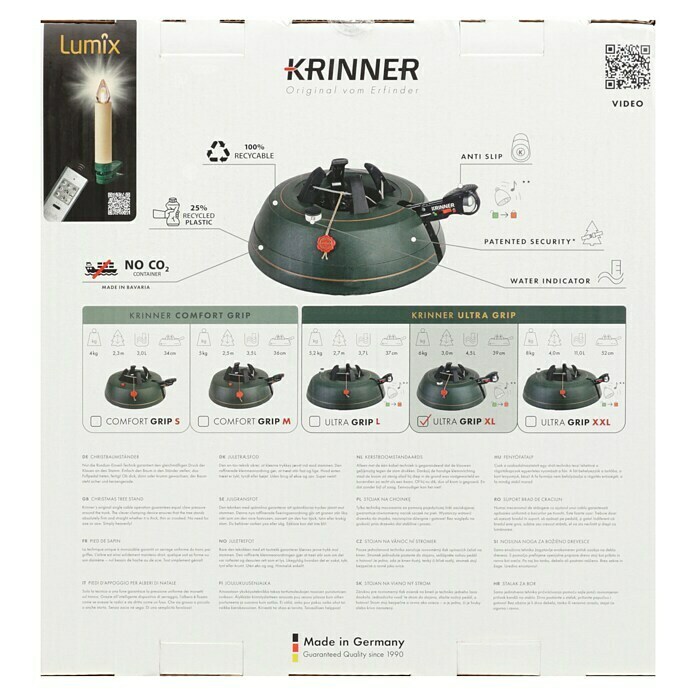 Krinner Christbaumständer Ultra Grip XL (Max. Baumlänge: 3 m, Max. Stammdurchmesser: 12 cm, Fassungsvermögen Wassertank: 4,5 l, Rundum-Einseil-Technik) | BAUHAUS