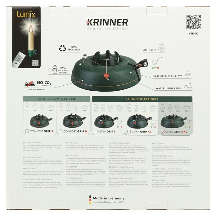 Krinner Christbaumständer Ultra Grip XXL (Max. Baumlänge: 4 m, Max. Stammdurchmesser: 17 cm, Fassungsvermögen Wassertank: 11 l, Rundum-Einseil-Technik) | BAUHAUS