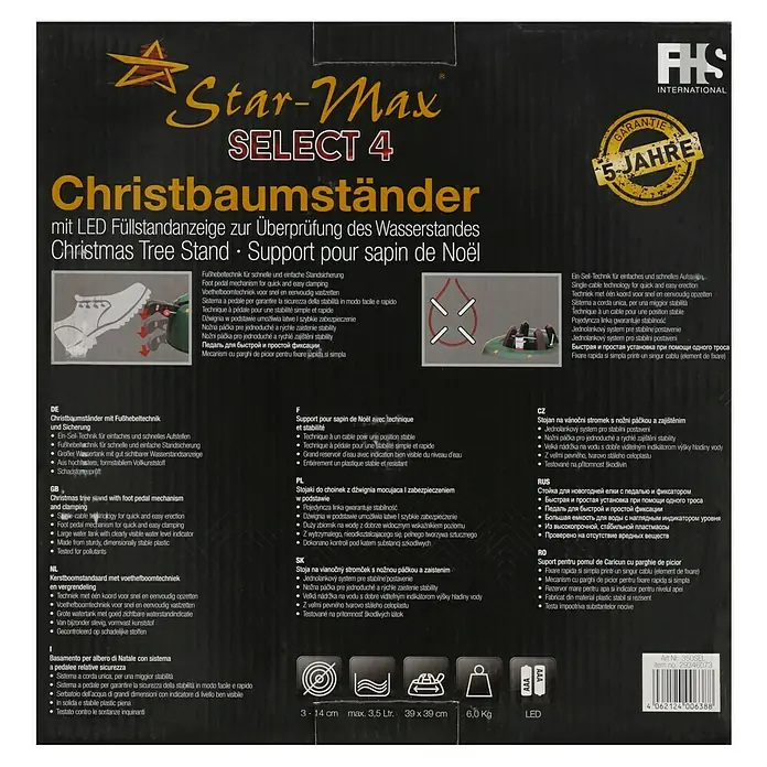 Christbaumständer SELECT 4 - 40 x 10,7 cm, Kunststoff, Rund - Image of the Star-Max Select 4 Christmas tree stand.