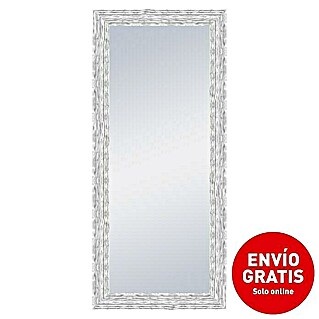 Espejo con marco Delhi (78 x 178 cm, Blanco/plata, Madera)