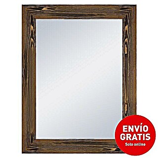 Espejo con marco Denmark (66 x 86 cm, Rustic oscuro, Madera)