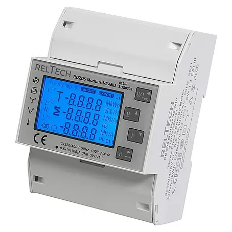 Reltech  Drehstromzähler digital MID 100A MODbus RDZD5