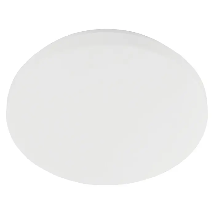 Eglo Plafón LED redondo Pogliola-E - 10 W, Ø x Al: 26 x 5,5 cm, Blanco, Blanco neutro - Un objeto redondo blanco inmaculado sobre un fondo negro. Perfecto para proyectos de diseño o como elemento minimalista.