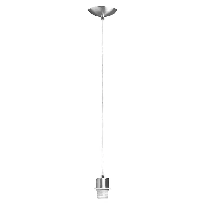 Home Sweet Home Pendelleuchte rund Basic - Höhe: 100 cm - Silberne Pendelleuchte mit Fassung. Das minimalistische Design eignet sich hervorragend für moderne Wohnräume und bietet vielseitige Beleuchtungslösungen.