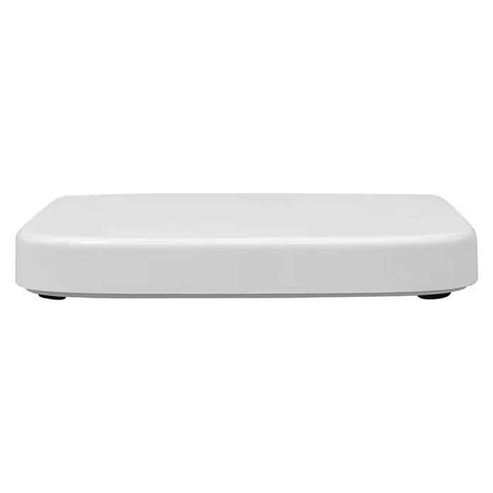 WC-Sitz Kailua Beach - Duroplast, Weiß, Mit Absenkautomatik - Produktbild einer weißen, flachen Box mit abgerundeten Ecken, ideal für elektronische Geräte oder zur Aufbewahrung kleiner Gegenstände.