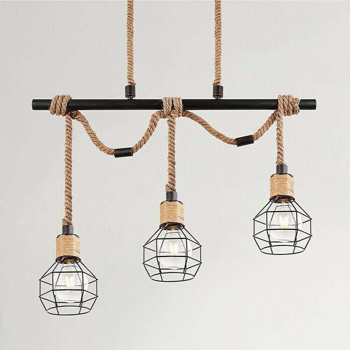 Globo Pendelleuchte VALERIE (60 W, L x B x H: 80 x 15 x 120 cm, Schwarz, E27)