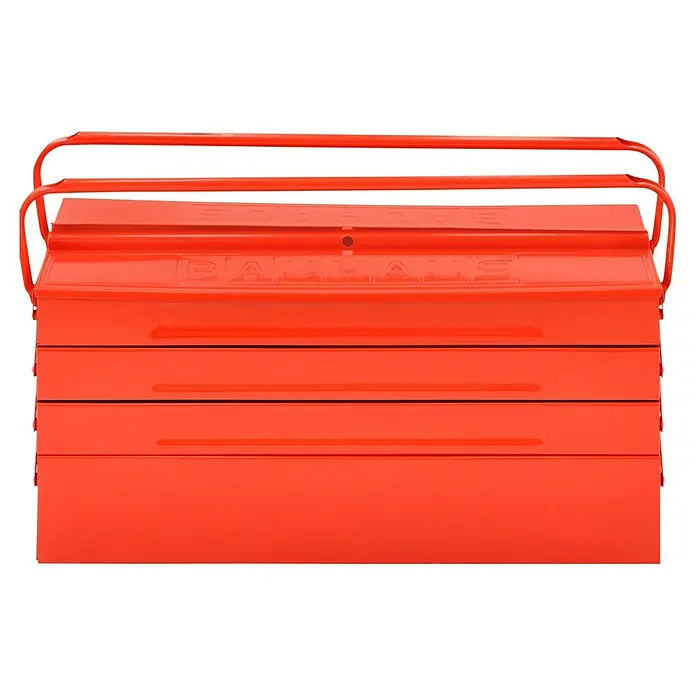 BAUHAUS Werkzeugkasten - L x B x H: 20 x 53 x 25 cm - Roter Bauhaus-Werkzeugkasten mit Tragegriff für den Transport von Werkzeugen und Zubehör.