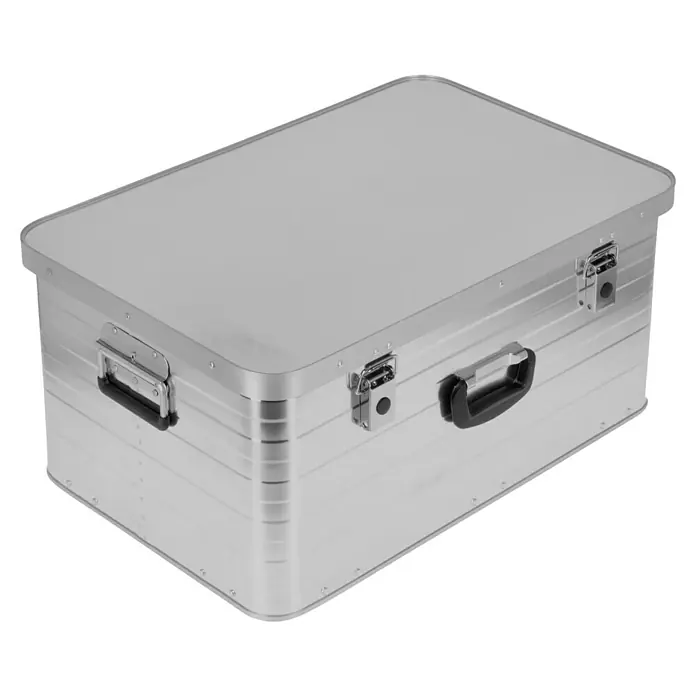 Wisent Aufbewahrungs- & Transportbox - Fassungsvermögen: 80 l - Stabile Aluminiumbox mit Tragegriffen und Verschlussriegeln, ideal für Transport und Aufbewahrung.