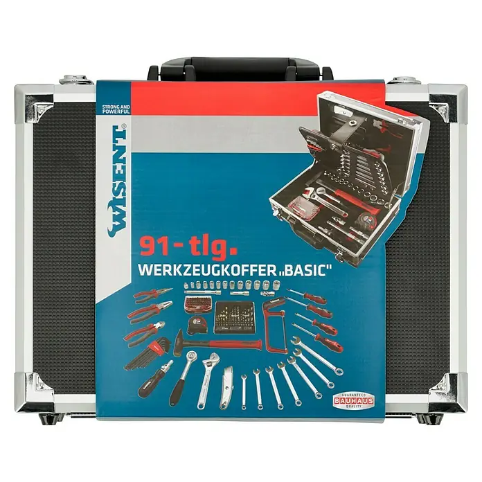 Wisent Maletín de herramientas Basic - 91 pzs. - Maletín de herramientas "Basic" con 91 piezas, robusto y potente, ideal para aficionados al bricolaje y profesionales. Calidad Bauhaus garantizada.