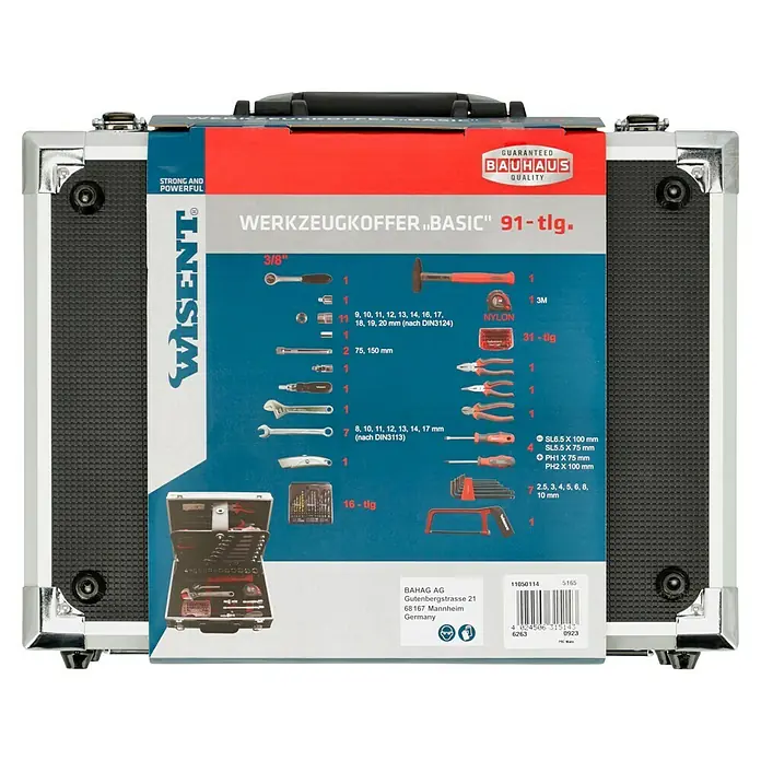 Wisent Maletín de herramientas Basic - 91 pzs. - Maletín de herramientas "Basic" de 91 piezas de Wisent, ideal para aficionados al bricolaje y profesionales. Herramientas de alta calidad y variadas para diversas aplicaciones.