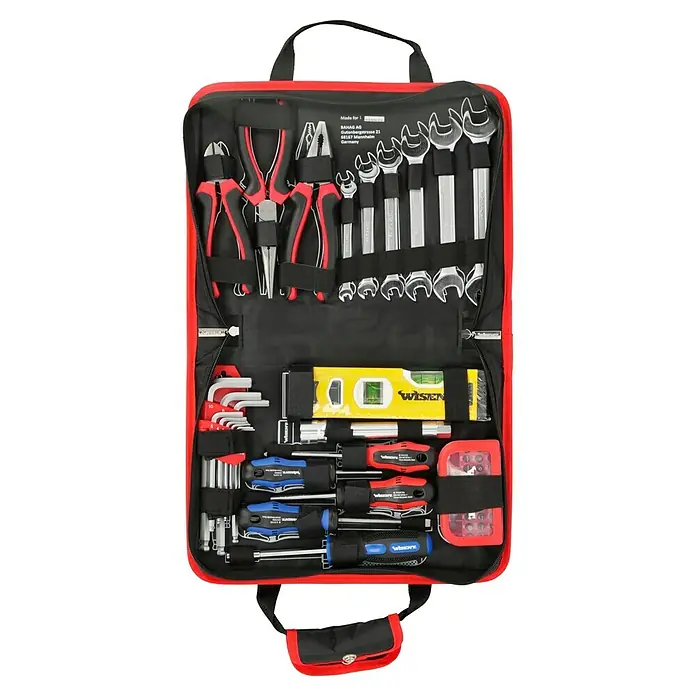 Wisent Maletín de herramientas Servicebag - 56 pzs. - Bolsa de herramientas con variedad de herramientas como llaves inglesas, alicates, destornilladores, llaves Allen y nivel.