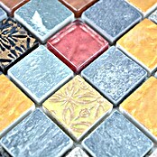 Mosaikfliese Quadrat Crystal Mix XCM CR47 (30 x 30 cm, Grau/Schwarz, Glänzend)