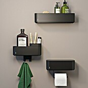 Tiger Doucherek met haak en houder 2-Store (10,8 x 24,9 x 15,7 cm, Zwart) | BAUHAUS