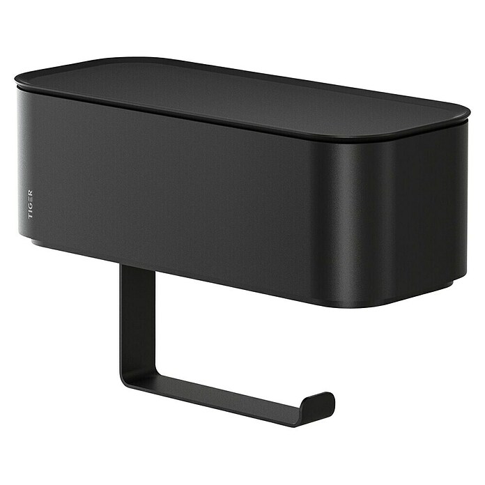 Tiger Toiletrolhouder met opbergbox 2-Store (Met deksel, Zwart) | BAUHAUS