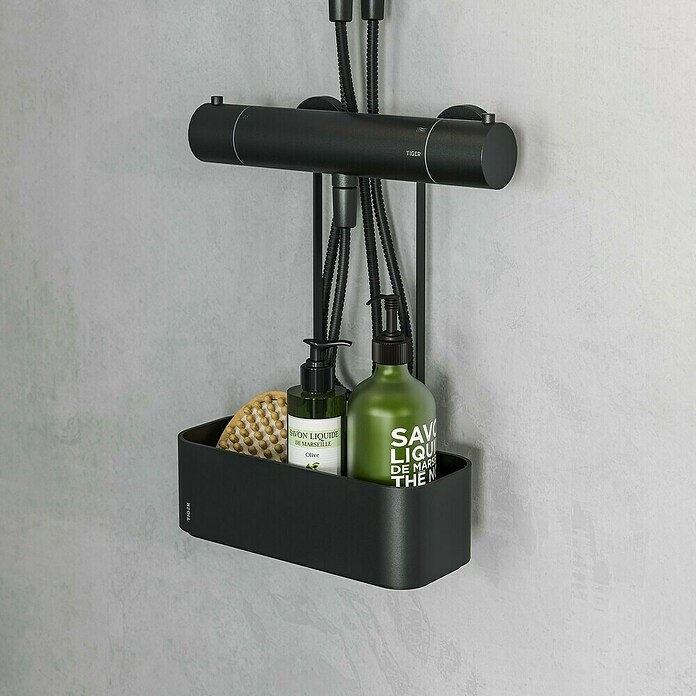 Tiger Douchekorf hangend 2-Store (12,2 x 24,9 x 34,3 cm, Zwart) | BAUHAUS