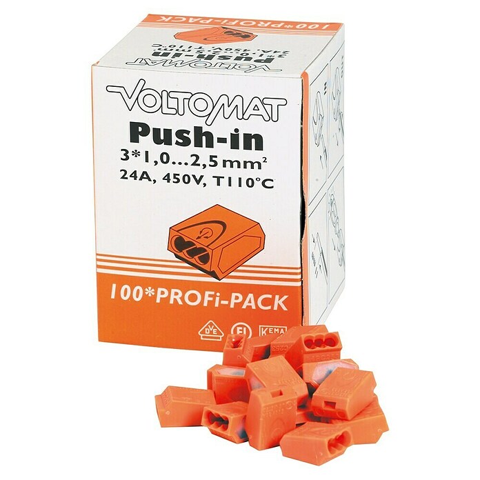 Voltomat Spojnica za žicu  (Broj vodiča: 3 Kom., 1 mm² - 2,5 mm², 100 Kom.) | BAUHAUS