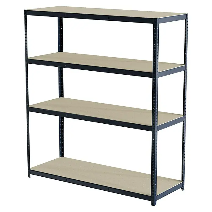 Regalux Schwerlastregal R250 - H x B x T: 180 x 160 x 60 cm, Traglast pro Boden: 250 kg, Anzahl Böden: 4 Stk., Stecken, Grau - Ein Regal mit vier Ablagen, ideal für Lagerung und Organisation. Robuste Konstruktion für schwere Lasten.