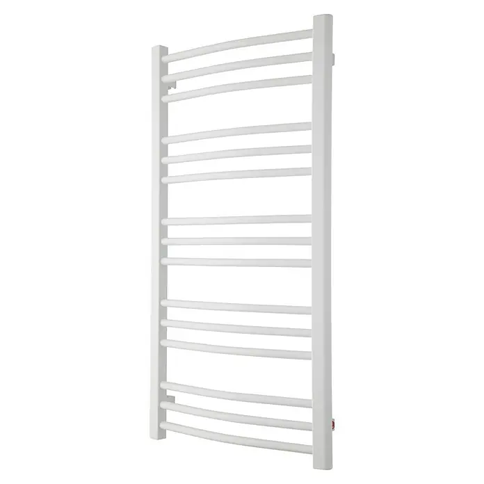 TVS Design Badheizkörper Nemo 15-600 - B x H: 610 x 990 mm, Wärmeleistung bei Vorlauftemperatur von 75 °C (D: 50): 231 W, Weiß - Weißer Handtuchwärmer mit horizontalen Heizstäben und vertikalen Seitenteilen für Badezimmer.