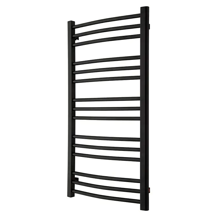 TVS Design Badheizkörper Nemo 15-600 - B x H: 610 x 990 mm, Wärmeleistung bei Vorlauftemperatur von 75 °C (D: 50): 231 W, Schwarz - Schwarzer Handtuchwärmer mit horizontalen Stangen für Badezimmer. Praktisch und stilvoll.