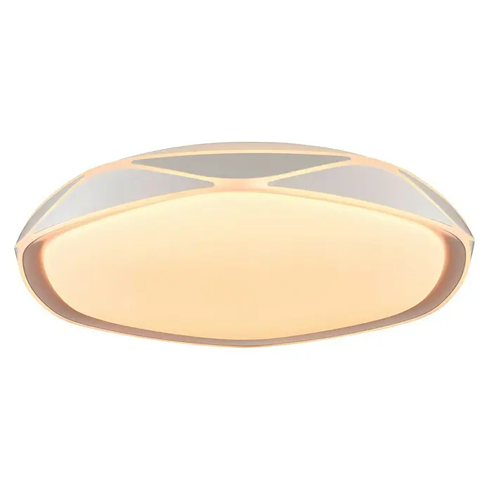 MegaLight LED-Deckenleuchte rund Venus - 30 W, Ø x H: 41 x 7,5 cm, Weiß, Mehrfarbig - Moderne LED-Deckenleuchte mit weißem Rahmen und warmweißem Licht für eine angenehme Atmosphäre in jedem Raum.