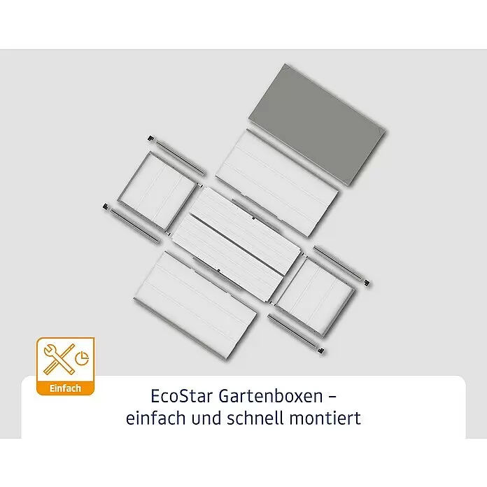 Hörmann EcoStar Gartenbox Elegant136 x 67,2 x 72,5 cm, Anthrazit, Stahl