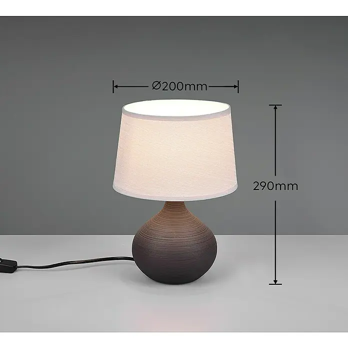 Trio Lighting Lámpara de sobremesa Martin - 40 W, L x An x Al: 20 x 20 x 29 cm, Negro, E14 - Primer plano de una elegante lámpara de mesa con pantalla y base decorativa.