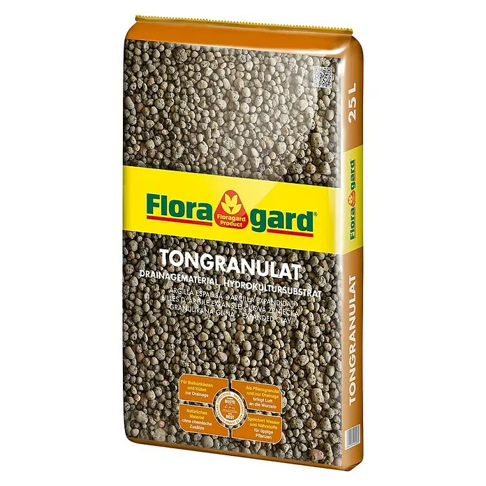 Floragard Tongranulat - 25 l - Ein 25L-Sack Floragard Tongranulat, ein Drainagematerial und Hydrokultursubstrat für Balkonkästen und Kübel.