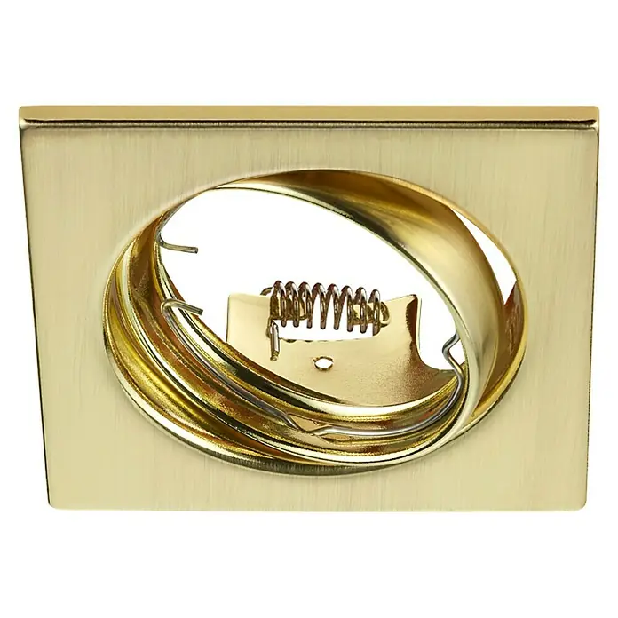 Trio Lighting Foco empotrable Jura - 15 W, GU10, Bronce - Primer plano de una ratonera dorada con un disparador de resorte helicoidal. Ideal para un control de plagas eficaz en el hogar.