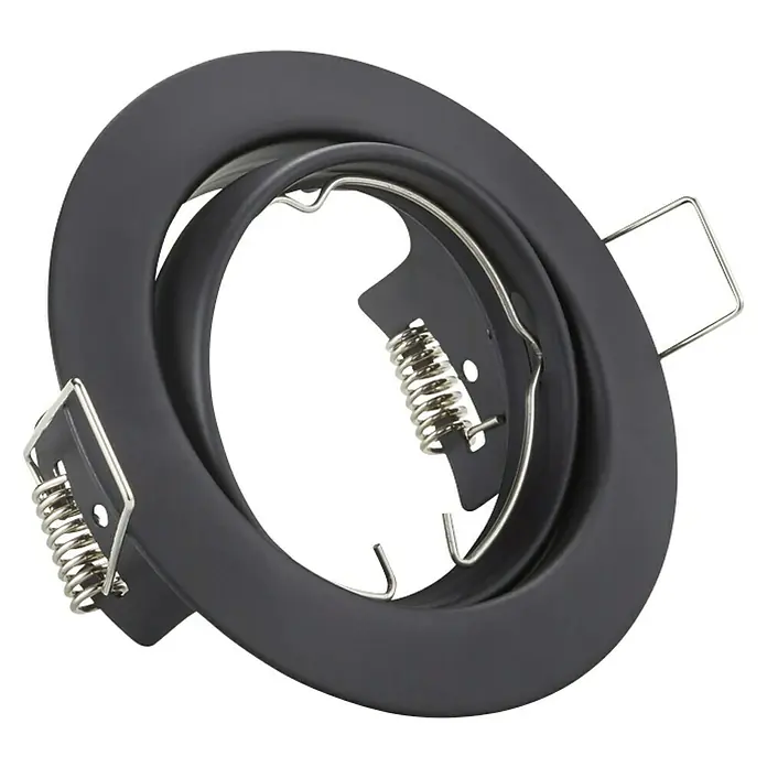 Trio Lighting Foco empotrable Jura - 15 W, GU10, Negro, Diámetro: 8,3 cm - Embellecedor de luz empotrada negro con clips metálicos y resortes para bombillas, ideal para interiores modernos.