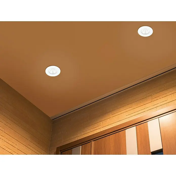 Trio Lighting Foco LED empotrable Zagros - 5,5 W, Color de luz: Blanco cálido, Diámetro: 8,5 cm, Blanco - Las luces de techo con accesorios blancos iluminan la habitación y crean un ambiente agradable. Las lámparas son modernas y elegantes.