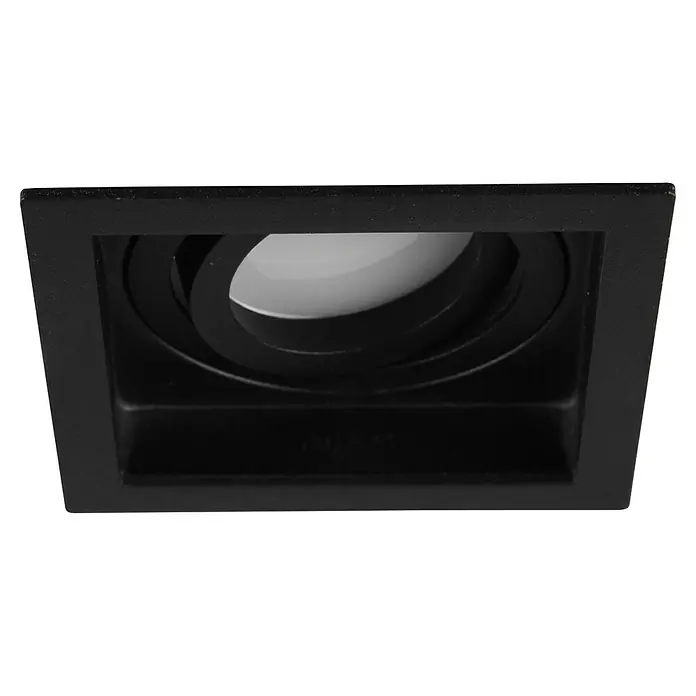 Trio Lighting Foco empotrable Kenai - 15 W, Negro, 1 ud. - Foco empotrable de techo cuadrado negro con mecanismos internos ajustables, ideal para iluminación moderna e iluminación de acento en la habitación.