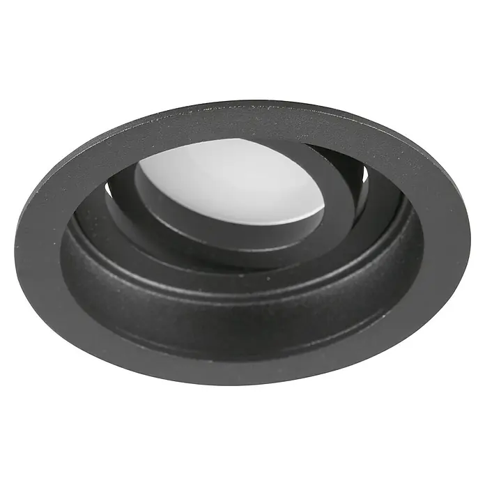 Trio Lighting Foco empotrable Kenai - 15 W, Ø x Al: 9 x 10 cm, Negro - Primer plano de un foco empotrable negro moderno con reflector ajustable para la iluminación dirigida de espacios habitables.