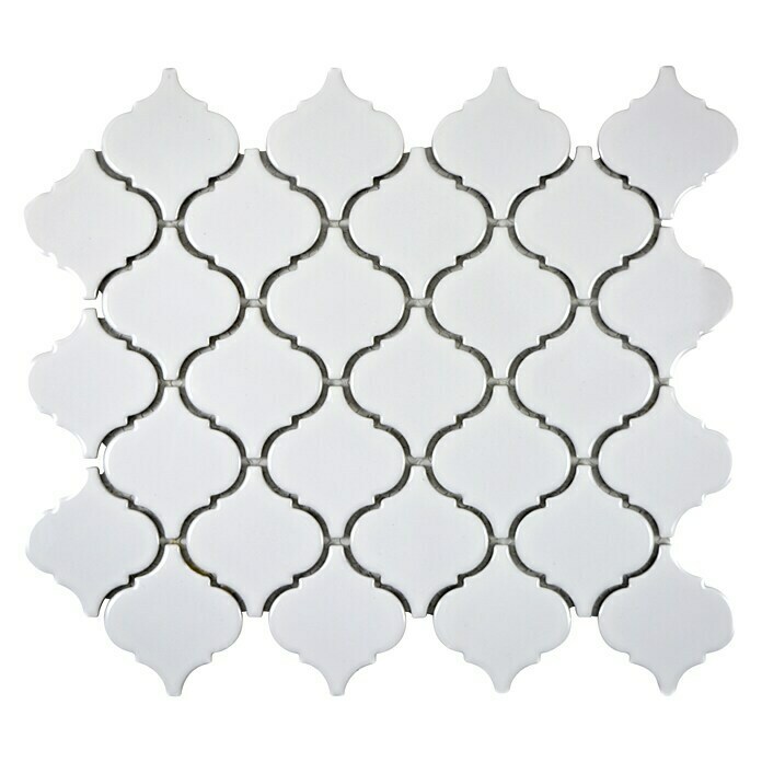 Mosaikfliese Florentiner Uni CLP 1WG (29,3 x 24,5 cm, Weiß, Glänzend)