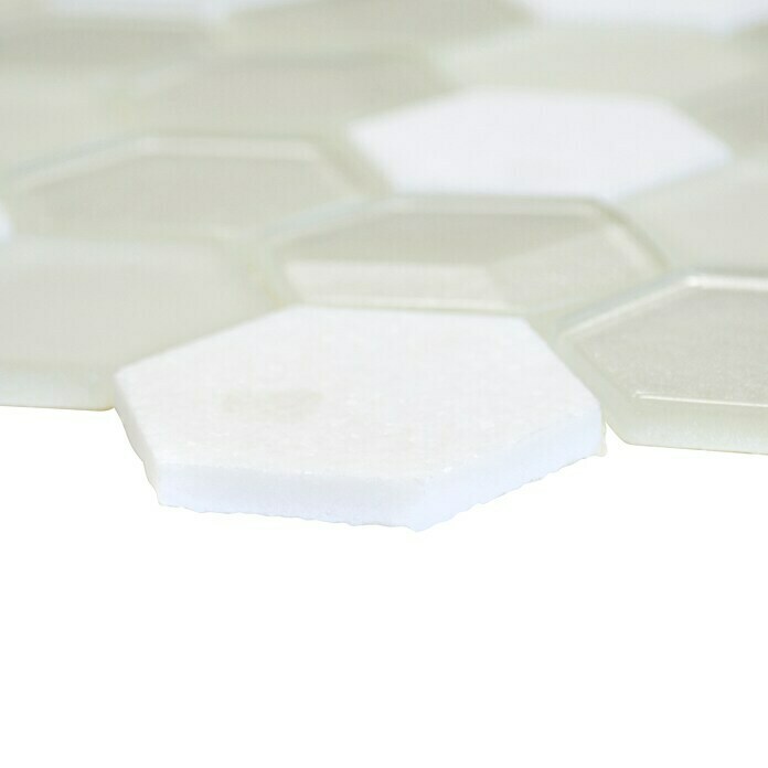 Mozaïektegel Hexagon HXN 11 (26 x 30 cm, Wit, Mat)