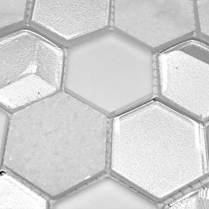 Mozaïektegel Hexagon HXN 11 (26 x 30 cm, Wit, Mat)