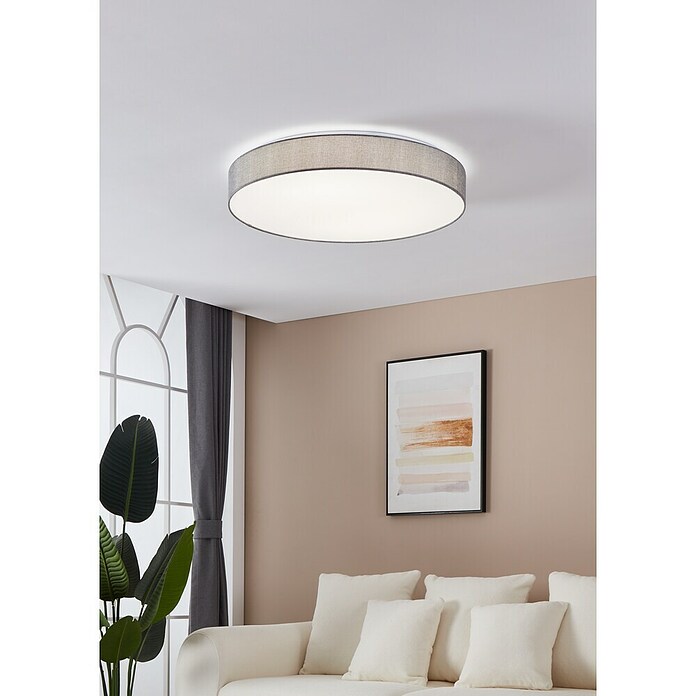 Eglo LED-Deckenleuchte rund (60 W, Grau, Ø x H: 76 x 12 cm)