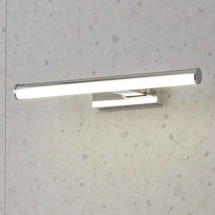 Eglo LED-Spiegelleuchte Vadumi - 7,4 W, L x B x H: 40 x 12,5 x 5 cm, Chron, Weiß, Neutralweiß - LED-Badezimmerleuchte aus Chrom mit langem, schlankem Design und hellem Licht. Perfekt für eine moderne Badezimmergestaltung.