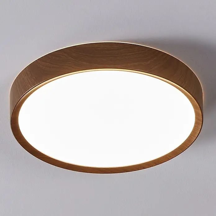 Eglo LED-Deckenleuchte rund MUSURITA - 19,5 W, Ø x H: 340 mm x 6 cm, Holz, Warmweiß - Moderne LED-Deckenleuchte mit Holzrahmen. Das Licht ist hell und gleichmäßig und sorgt für eine angenehme Atmosphäre im Raum.