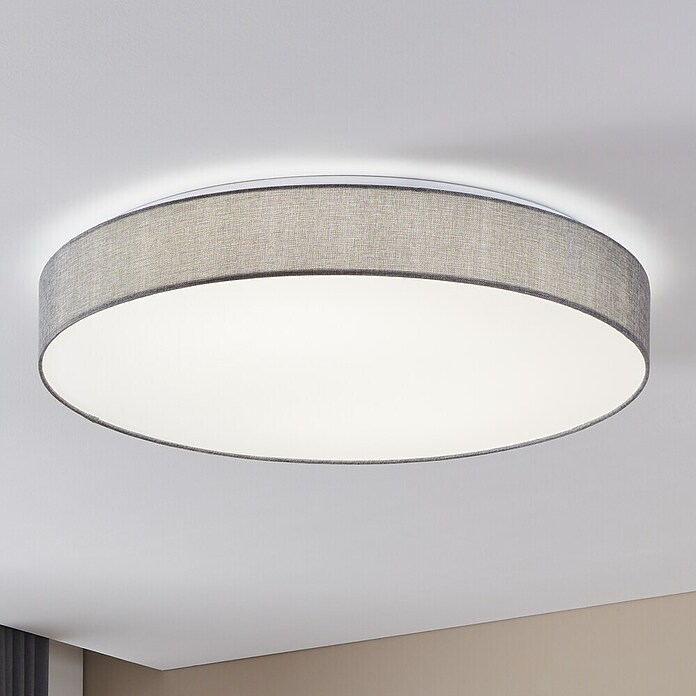 Eglo LED-Deckenleuchte rund (60 W, Grau, Ø x H: 76 x 12 cm)